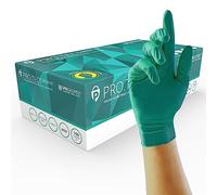 UNIGLOVES PRO.TECT - Guantes desechables de nitrilo HD de color verde, ultra resistentes, de un solo uso, multiusos, sin polvo, caja de 100 guantes, tamaño extragrande (GA0085)
