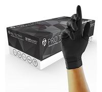 Unigloves PRO.TECT Negro GA0043 Nitrilo de un solo uso - Multiuso, Guantes desechables sin polvo, Caja de 100 Guantes, negro, mediano