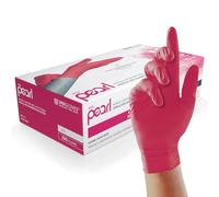 Unigloves Red Pearl Guantes de examen de nitrilo - Guantes desechables multiuso, sin polvo y sin látex - Caja de 100 guantes, color rojo, grandes (GP0064)
