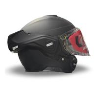 unik Casco Modular Abatible 180 Spectrum Moto Adultos Visera Solar Doble Policarbonato 2 Calotas Ventilación Frontal Trasera Cierre Micrométrico - Negro Mate, Talla M