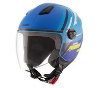 unik Casco modular Jet de policarbonato,pantalla antivaho, 4 tomas de aire, interior desmontable lavable. - Azul, XL