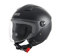 unik Casco modular Jet de policarbonato,pantalla antivaho, 4 tomas de aire, interior desmontable lavable. - Negro Mate, XL