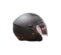 unik Casco Moto Jet Abierto Motocicleta Scooter Ciclomotor Hombre/Mujer Airflow Cierre Micrométrico Desmontable Homologado - Negro Mate Talla XL