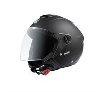 unik Casco Moto Jet Abierto Motocicleta Scooter Ciclomotor Hombre/Mujer Airflow Cierre Micrométrico Desmontable Homologado - Negro Mate, S
