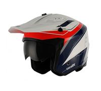 UNIK PLUTON DV azul rojo H- 22.06 casco trial - Color: BLANCO, Talla: Talla XL