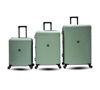 Maleta Juego de 3 Ampliable ABS Equipaje de Mano Trolley Rígido Ligero Maletas de Viaje en 5 Colores con 4 Ruedas Dobles Giratorias 360º,Set de Tres Tamaños, (Cabin-41L | Mediana-70L|Grande-106L-Verde