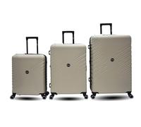 Maleta Juego de 3 Ampliable ABS Equipaje de Mano Trolley Rígido Ligero Maletas de Viaje en 5 Colores con 4 Ruedas Dobles Giratorias 360º,Set de Tres Tamaños, (Cabin-41L | Mediana-70L|Grande-106L-Taupe