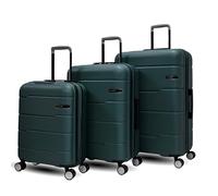 Maletas Ecológico Premium, Material ABS Reciclado 70%, 4 Ruedas Dobles Silenciosas, Cerradura TSA, Expandible, Forro de Poliéster, Ideal para Viajes, Adecuado para Aerolíneas, BottleGreen,20"+24"+28"