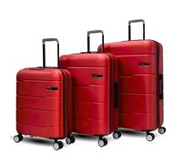 Maletas Ecológico Premium, Material ABS Reciclado 70%, 4 Ruedas Dobles Silenciosas, Cerradura TSA, Expandible, Forro de Poliéster, Ideal para Viajes, Adecuado para Aerolíneas, (Coral, 20"+24"+28")