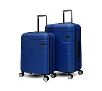 Unik REVOLUTION Juego de Maletas de 2 Piezas de 20/24", Solo Cabina de 20", 55x40x20cm, Equipaje facturado de 24" = 70L, Carcasa rígida y candado TSA (Blue)