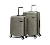 Unik REVOLUTION Juego de Maletas de 2 Piezas de 20/24", Solo Cabina de 20", 55x40x20cm, Equipaje facturado de 24" = 70L, Carcasa rígida y candado TSA (Taupe)