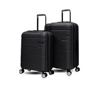 Unik REVOLUTION Juego de Maletas de 2 Piezas de 20/24", Solo Cabina de 20", 55x40x20cm, Equipaje facturado de 24" = 70L, Carcasa rígida y candado TSA (Dark-Gray)