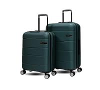 Unik REVOLUTION Juego de Maletas de 2 Piezas de 20/24", Solo Cabina de 20", 55x40x20cm, Equipaje facturado de 24" = 70L, Carcasa rígida y candado TSA (Bottle Green)