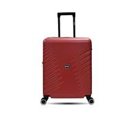 Maleta Cabina Unik Gaza, Ampliable ABS Equipaje de Mano Trolley Rígido Ligero Maletas de Viaje en 5 Atractivos Colores con 4 Ruedas Dobles Giratorias 360º y Candado TSA, S(55x40x24CM), 41L-Rojo Cereza
