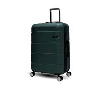 Maleta Ecológico Premium, Material ABS Reciclado 70%, 4 Ruedas Dobles Silenciosas, Cerradura TSA, Expandible, Forro de Poliéster, Ideal para Viajes, Adecuado para Aerolíneas, Mediano-Bottle Green, 24"