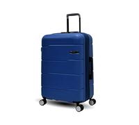 Maleta Ecológico Premium, Material ABS Reciclado 70%, 4 Ruedas Dobles Silenciosas, Cerradura TSA, Expandible, Forro de Poliéster, Ideal para Viajes, Adecuado para Aerolíneas, MedianoBlue, 24"