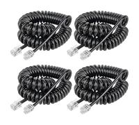 Unikeen Paquete de 4 Cable Telefónico, 2.5m RJ9 Cable en Espiral RJ22 RJ10 Cables, 4 Hilos 4P4C Cables de Teléfono de Línea Fija Para Teléfonos Fijos AT&T Cisco NEC ROLM