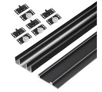 Unikicool Riel Oculto para Puerta corredera,Riel para Puerta corredera Doble,Kit de herrajes for rieles de Puerta corrediza de Armario,guia Puerta corredera riel,para oficinas en casa.