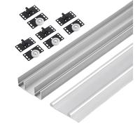 Unikicool Riel Oculto para Puerta corredera,Riel para Puerta corredera Doble,Kit de herrajes for rieles de Puerta corrediza de Armario,guia Puerta corredera riel,para oficinas en casa.