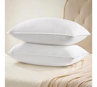 UNIKOME Almohada de Pluma y plumón de Ganso, Juego de 2 Almohadas 40x90cm, Funda de Almohada de Lujo de 100% algodón, Lavable, Oeko-Tex, Blanco (40×90cm)