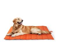 UNIKOME Cama Perro Lavable Exterior y Interior, Grande Colchoneta Perro Impermeable, Colchón Manta para Perro&Gatos Plegable, Portátil Alfombrilla Cama para Perros (Naranj Gris, 110x68cm)