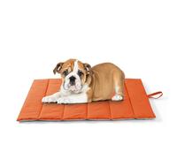 UNIKOME Cama Perro Lavable Exterior y Interior, Grande Colchoneta Perro Impermeable, Colchón Manta para Perro&Gatos Plegable, Portátil Alfombrilla Cama para Perros (Naranj Gris, 76x48cm)