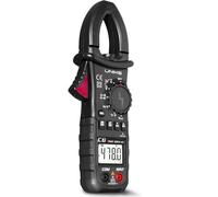 UNIKS - Pinza amperimétrica profesional digital TRMS C6 - Comprobador digital profesional 600 A - Medidor de corriente AC-DC Pantalla LCD y luz LED - Amperómetro ideal para fotovoltaica