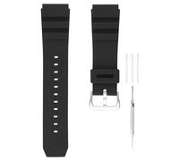 unilabo Correa de reloj de resina compatible con Casio 22 mm MDV106-1AV 200 M WR MTP-VD01, correa de repuesto para hombres y mujeres, hebilla plateada