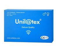 Unilatex Deluxe Quality Natural Classic Condones de Látex Natural Lubricados Tamaño Estándar 53 mm x 185 mm Ajuste Cómodo Alta Protección Testados Electrónicamente (144 Unidades)