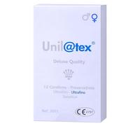 Unilatex Ultrathin Sensitive Deluxe Quality Preservativos Ultrafinos de Látex Natural Lubricados Tamaño Estándar 53 mm x 185 mm Alta Sensibilidad Protección Segura - Pack Laborawi (12 Unidades)