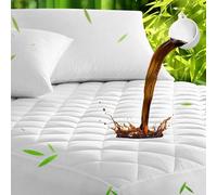 UNILIBRA Protector de colchón California King impermeable de rayón hecho de bambú, funda de colchón ajustable de bolsillo profundo para 6 a 25 pulgadas, protector de colchón acolchado transpirable,