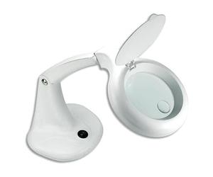 Unilux 400108074 Mini Zoom - Lámpara de escritorio LED (3 dioptrías, lente de lupa de 1,75 aumentos y lente adicional de 12 dioptrías con 7 aumentos [clase energética