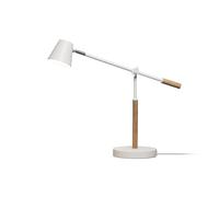 Unilux 400110084 LED Lámpara Vicky estilo escandinavo en madera y moderna minimalista Estilo Oficina de Escritorio de Madera lámpara de escritorio blanco