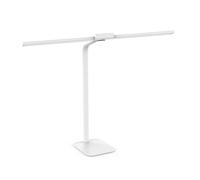Unilux 400188446 STRATA BASE, lámpara de escritorio LED, amplitud luminosa 66 cm, mando inalámbrico, control táctil, 4 funciones temporizador, protección de ojos, puerto USB, diseño moderno, blanco