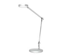 Unilux Lámpara de escritorio LED Senza, color gris plateado, regulable, intensidad de luz y temperatura de color ajustable, 500 lm, 5500 K, 5 W