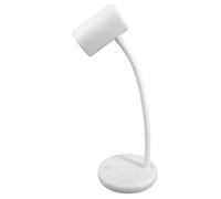 Unilux LOU, lámpara de escritorio LED, brazo flexible, 3 brillo, táctil, compacto, blanco
