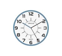 Unilux POP 400094560 Reloj de pared sin tictac, con mecanismo de arrastre de 28,5 cm Ø esfera grande, azul