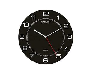 Unilux Reloj de Pared Gigante en Negro, Moderno Reloj analógico para Habitaciones Grandes.