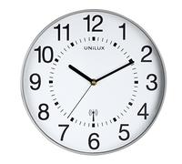 Unilux Reloj de Pared inalámbrico Maxi Wave, 30 cm, Color Gris Plateado