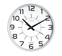 Unilux, Reloj de Pared Silencioso con Esfera Grande Maxi Pop, 38 cm, Color Gris Metalizado