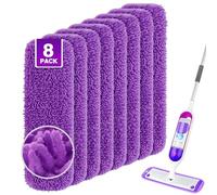 UNIMADE Almohadillas reutilizables para mopa Swiffer PowerMop, paquete de 8 almohadillas de microfibra para mopa de 13 a 15 pulgadas, almohadillas lavables de repuesto para la mayoría de tipos de