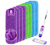 UNIMADE Almohadillas reutilizables para mopa Swiffer PowerMop, paquete de 8 almohadillas de microfibra para mopa de 13 a 15 pulgadas, almohadillas lavables de repuesto para la mayoría de tipos de