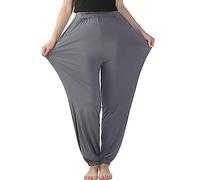 Unimate Pantalones harén para mujer, elásticos, sueltos, holgados, transpirables, de longitud completa, pantalones casuales con bolsillos, ropa de descanso cómoda para descansar, relajarse en casa
