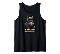 Unimpressed Cat Suit Sunglasses Funny Attitude Quote Camiseta sin Mangas