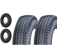 Union 2 Cámaras de Aire + 2 neumáticos neumáticos 4.00-10 Reforzados 6PR Goma 69N para Ruedas Carro Remolque Colgador