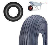 Union - Cubierta + cámara de Aire 3.50-8 neumático a Rayas Reforzado 4PR Goma Rueda para Carretilla