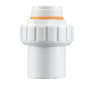 Unión de filtro de arena de PVC con conector de junta roscada. Tubo de agua recto de pulgadas y 2 pulgadas para fontanería de piscina y filtro para arriba (1.5 pulgadas, blanco)