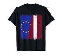 Unión Europea Letonia Media Bandera UE Letonia Heritage Camiseta