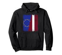 Unión Europea Letonia Media Bandera UE Letonia Heritage Sudadera con Capucha
