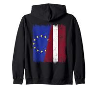 Unión Europea Letonia Media Bandera UE Letonia Heritage Sudadera con Capucha